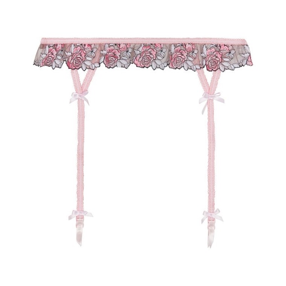 For Love And Lemons Berry Garter Belt Pink Floral Large NEW - Picture 4 of 7